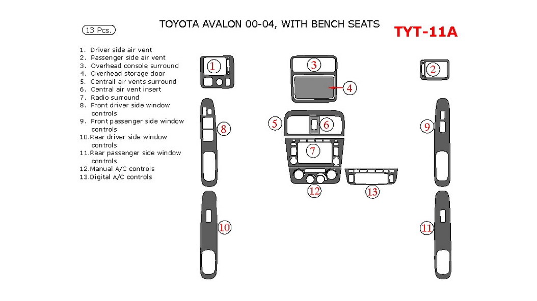 XtremeVision Cool White LED Interior Kit For Toyota Avalon 2000-2004 – 7 Pieces, Plug & Play, Includes Tool - View #11