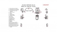 Acura Integra 1994, 1995, 1996, 1997, 1998, 1999, 2000, 2001, 4 Door, Basic Interior Kit, Manual 23 Pcs.
