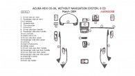 Acura MDX 2005-2006, Interior Dash Kit, Without Navigation System, 6 CD Changer, 23 Pcs., OEM Match.