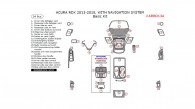 Acura RDX 2013, 2014, 2015, With Navigation System, Basic Interior Kit, 34 Pcs.