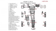 Acura TL 1999, 2000, 2001, Interior Dash Kit, Without Navigation, 33 Pcs., Match OEM