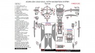 Acura ZDX 2010, 2011, 2012, 2013, With Navigation System, Full Interior Kit, 68 Pcs.