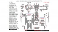 Acura ZDX 2010, 2011, 2012, 2013, With Navigation System, Full Interior Kit, 68 Pcs.