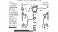 Buick Regal 2011, 2012, 2013, Deluxe Interior Kit (Without OEM Wood), 58 Pcs.