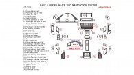BMW 5 Series 1998, 1999, 2000, 2001, 2002, 2003, Interior Dash Kit, Without Navigation System, 35 Pcs.
