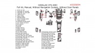 Cadillac CTS 2003, Full Interior Kit, Manual, Without Navigation System, Without Door Panels, 51 Pcs.