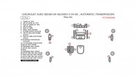 Chevrolet Aveo 2004, 2005, 2006/Aveo 5 2004, 2005, 2006, 2007, 2008, Automatic Transmission, Mini Interior Kit, 23 Pcs.