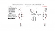 Chevrolet Colorado / GMC Canyon 2015, 2016, 2017, 2018, 2019, 2020, 2021, 2022 Extended Cab, Basic Interior Kit, 21 Pcs.