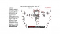 Chevrolet HHR (Non-SS) 2009, 2010, 2011, Basic Interior Kit, 42 Pcs.