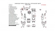 Chevrolet Impala 2006, 2007, 2008, 2009, 2010, 2011, 2012, 2013, With Bucket Seats, Full Interior Kit, 36 Pcs. Match OEM