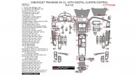 Chevrolet Traverse 2009, 2010, 2011, 2012, With Digital Climate Control, Full Interior Kit, 90 Pcs.