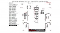 Chevrolet Traverse 2013, 2014, 2015, 2016, 2017, With Digital Climate Control, Basic Interior Kit, 44 Pcs.