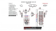 Dodge Challenger 2015, 2016, 2017, 2018, Basic Interior Kit, 24 Pcs.
