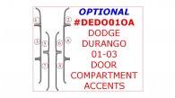 Dodge Durango 2001, 2002, 2003, Optional Door Compartment Accents, 8 Pcs.