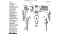 Dodge Durango 2008-2009, Full Interior Kit, 67 Pcs.