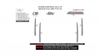 Dodge Durango 2011, 2012, 2013, 2014, 2015, 2016, 2017, 2018, Optional Over OEM Interior Trim Kit, 9 Pcs.