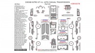 Dodge Nitro 2007, 2008, 2009, 2010, 2011, With Manual Transmission, Full Interior Kit, 63 Pcs.