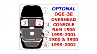 Dodge RAM 1500 1998, 1999, 2000, 2001, RAM 2500/3500 1998- 2002, Overhead Console Interior Kit, 7 Pcs.