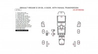 Renault Megane 2005, 2006, 2007, 2008, 4 Door, Interior Dash Kit, With Manual Transmission, 17 Pcs.