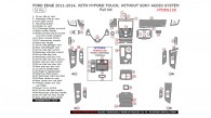 Ford Edge 2011, 2012, 2013, 2014, With MyFord Touch, Without Sony Audio System, Full Interior Kit, 51 Pcs.