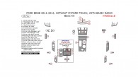 Ford Edge 2011, 2012, 2013, 2014, Without MyFord Touch, With Basic Radio, Basic Interior Kit, 25 Pcs.