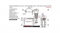 Ford Explorer 2011-2012, With MyFord Touch, With Sony Audio System, Basic Interior Kit, 26 Pcs.