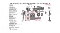 Ford F-250, F-550 2005, 2006, 2007, Without OEM, With Manual Climate Control, Regular Cab, Full Interior Kit, 40 Pcs.,