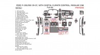 Ford F-250, F-550 2005, 2006, 2007, Without OEM, With Digital Climate Control, Regular Cab, Full Interior Kit, 40 Pcs