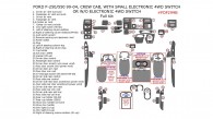 Ford F-250, F-550 1999, 2000, 2001, 2002, 2003, 2004, Crew Cab, With Small Electronic 4Wd Switch or W/o Electronic 4Wd Switch, Full Interior Kit, 42 Pcs.