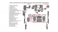 Ford F-250, F-550 1999, 2000, 2001, 2002, 2003, 2004, Extended Cab, With Big Electronic 4Wd Switch, Full Interior Kit, 34 Pcs.
