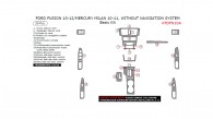Ford Fusion 2010, 2011, 2012, Mercury Milan 2010-2011, Without Navigation System, Basic Interior Kit, 20 Pcs.
