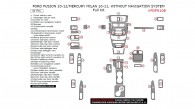 Ford Fusion 2010, 2011, 2012, Mercury Milan 2010-2011, Without Navigation System, Full Interior Kit, 41 Pcs.