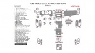 Ford Taurus 2010, 2011, 2012, Full Interior Kit (Without OEM Wood), 47 Pcs.