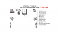 Ford Windstar 1999-2000, Basic Interior Kit, Without Message Center, 18 Pcs.