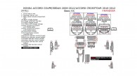 Honda Accord (2008, 2009, 2010, 2011, 2012) / Crosstour (2010, 2011, 2012), (Sedan/Coupe/Crosstour) Basic Interior Kit, 34 Pcs.