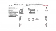 Honda Civic 2006, 2007, 2008, 2009, 2010, 2011, 4 Door, W/o Navigation System, Basic Interior Kit, 16 Pcs.