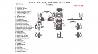 Honda CR-V 2005-2006, Full Interior Kit, With Single CD Player, 38 Pcs.