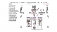 Honda CR-V 2007, 2008, 2009, 2010, 2011, Without Navigation System, With 6 CD Changer, Basic Interior Kit, 37 Pcs.