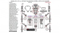 Honda CR-V 2007, 2008, 2009, 2010, 2011, Without Navigation System, With 6 CD Changer, Full Interior Kit, 75 Pcs.
