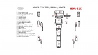 Honda Civic 2001, Interior Dash Kit, Manual, 4 Door, 20 Pcs.