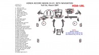 Honda Accord 2003, 2004, 2005, 2006, 2007, Full Interior Kit, With Navigation, 43 Pcs., Match OEM