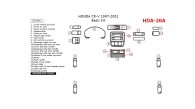 Honda CR-V 1997, 1998, 1999, 2000, 2001, Basic Interior Kit, 22 Pcs.