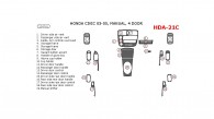 Honda Civic 2003, 2004, 2005, Interior Dash Kit, 4 Door, Manual, 19 Pcs.