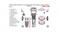 Honda Accord 2003, 2004, 2005, 2006, 2007, Coupe, Basic Interior Kit, Without Navigation, With Manual Climate Control, 23 Pcs.