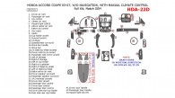 Honda Accord 2003, 2004, 2005, 2006, 2007, Coupe, Full Interior Kit, Without Navigation, With Manual Climate Control, 43 Pcs., Match OEM