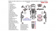 Honda Accord 2003, 2004, 2005, 2006, 2007, Coupe, Full Interior Kit, Without Navigation, With Automatic Climate Control 49 Pcs.