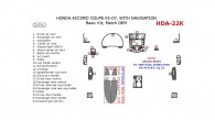 Honda Accord 2003, 2004, 2005, 2006, 2007, Coupe, Basic Interior Kit, With Navigation, 24 Pcs., Match OEM