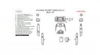 Hyundai Accent 2006, 2007, 2008, 2009, 2010, 2011, Basic Interior Kit (Sedan Only), 17 Pcs.