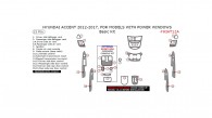 Hyundai Accent 2012, 2013, 2014, 2015, 2016, 2017, For Models With Power Windows, Basic Interior Kit, 21 Pcs.
