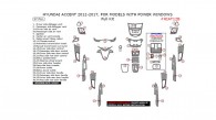 Hyundai Accent 2012, 2013, 2014, 2015, 2016, 2017, For Models With Power Windows, Full Interior Kit, 37 Pcs.